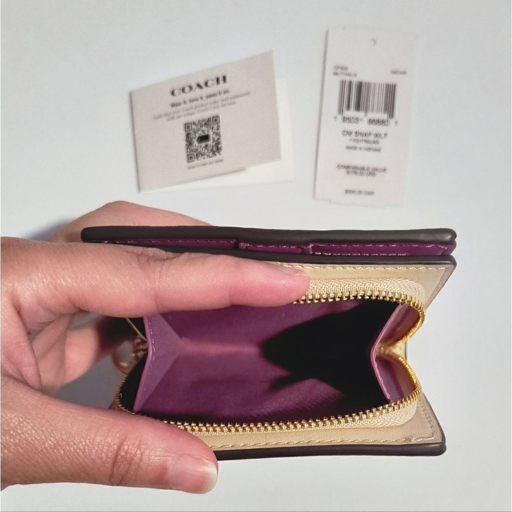 Coach Monogram Print Snap Wallet - Picture 7 of 7